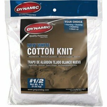 DYNAMIC PAINT PRODUCTS Dynamic #1/2 8 oz. Bag New White Cotton Knit Wiping Cloth 99774